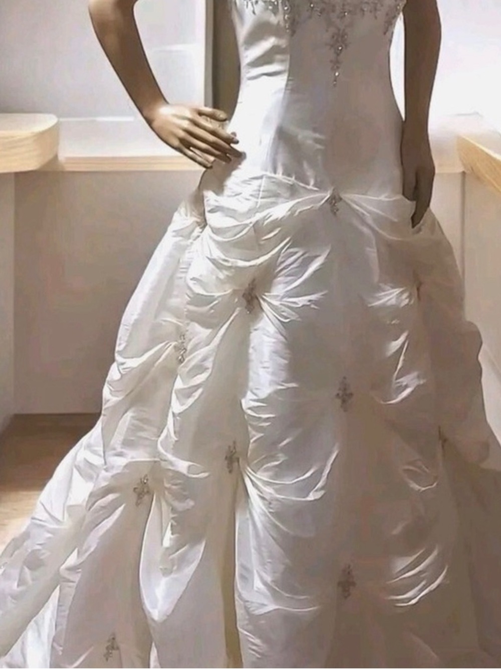 Allure Bridals Ivory Ball Gown with Beaded Bodice